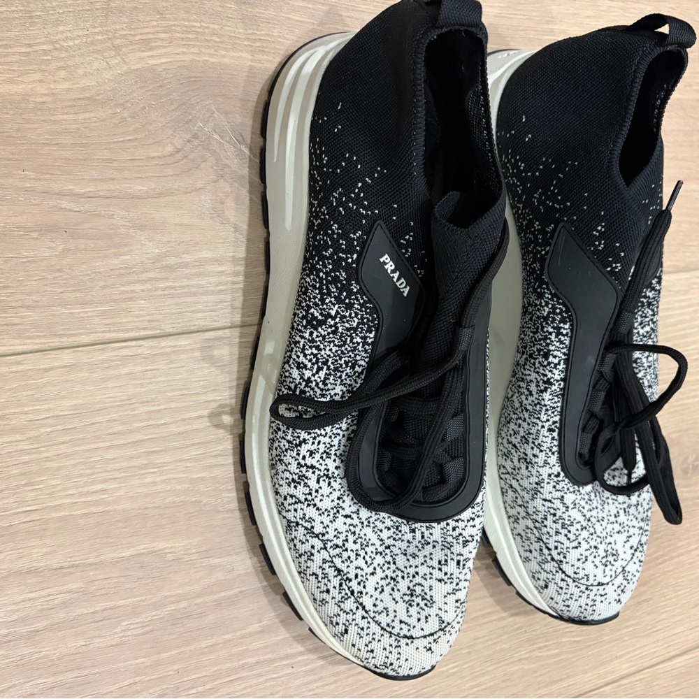 Prada Monochrome Knit Sneakers - Picture 2 of 4